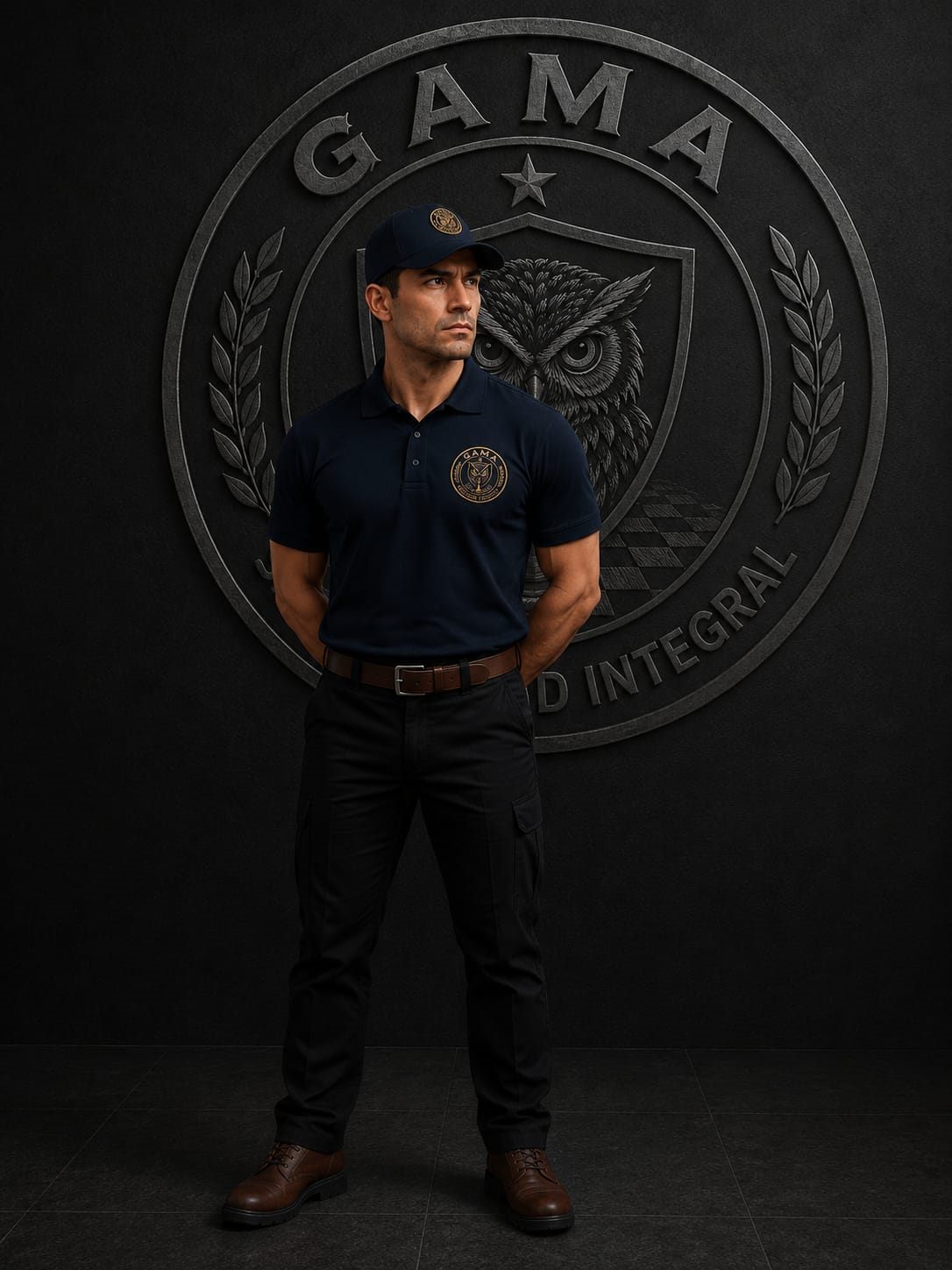 Agente de seguridad GAMA, primer plano